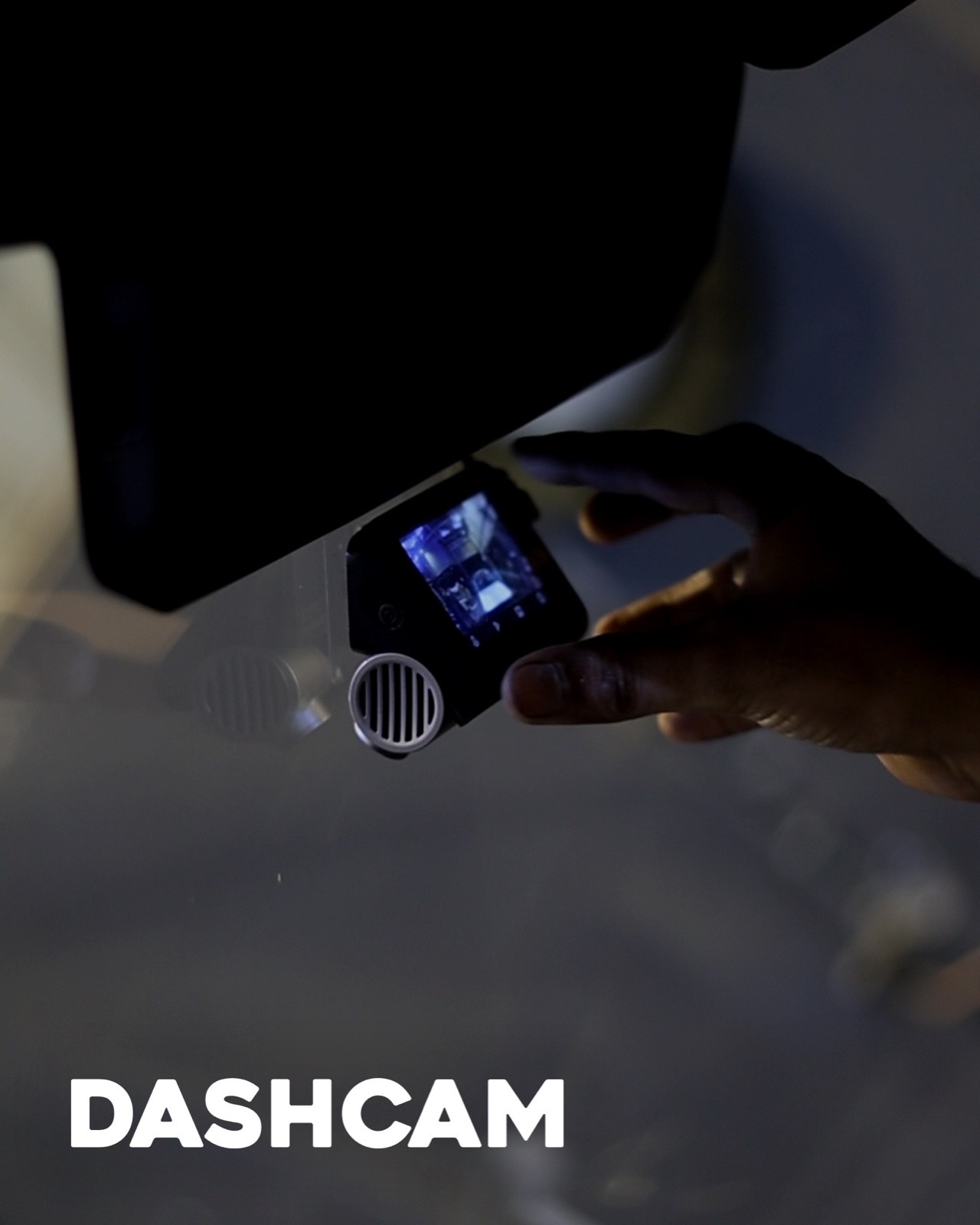 A dashcam installed with hidden wiring