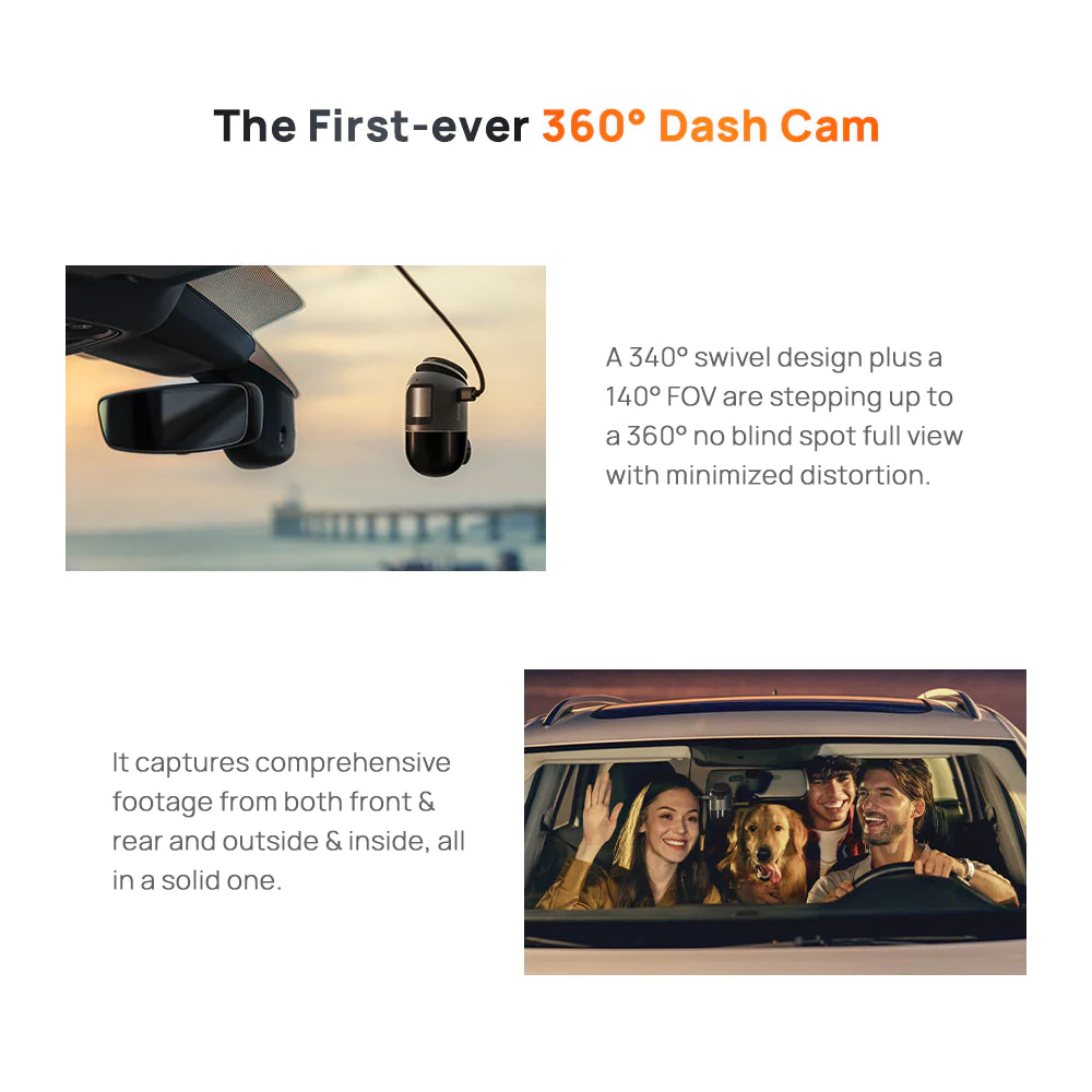 70mai Dash Cam Omni, Patented 360 Design, For Car Security